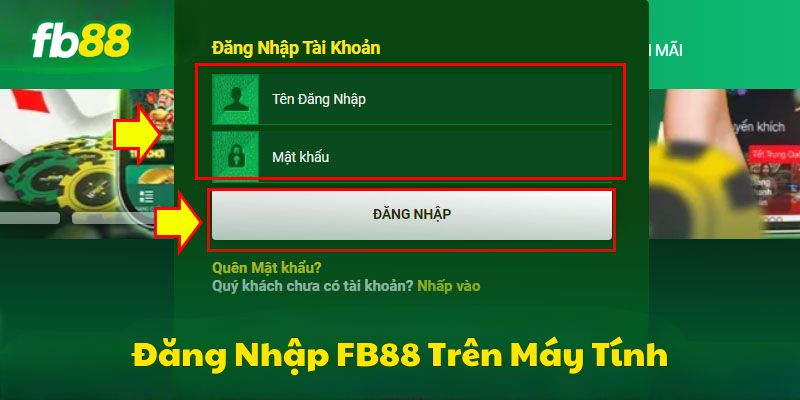 Cách truy cập tài khoản game FB88 bằng máy tính